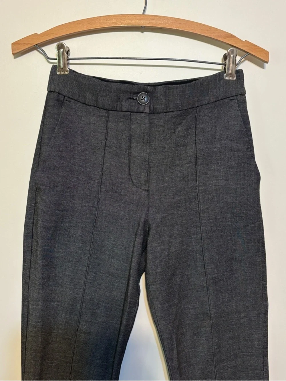 EXPRESS High Waisted Seamed Ankle Pants in Dark Grey | Crop Trouser | Size 00R - Picture 4 of 13